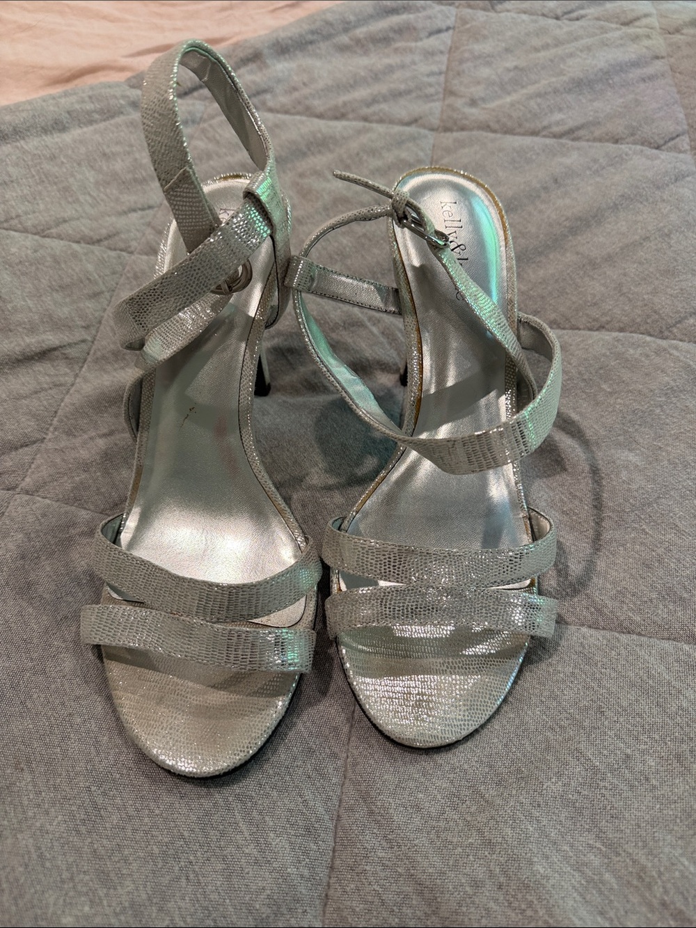 Kelly & Katie Silver Strappy Heeled Sandals